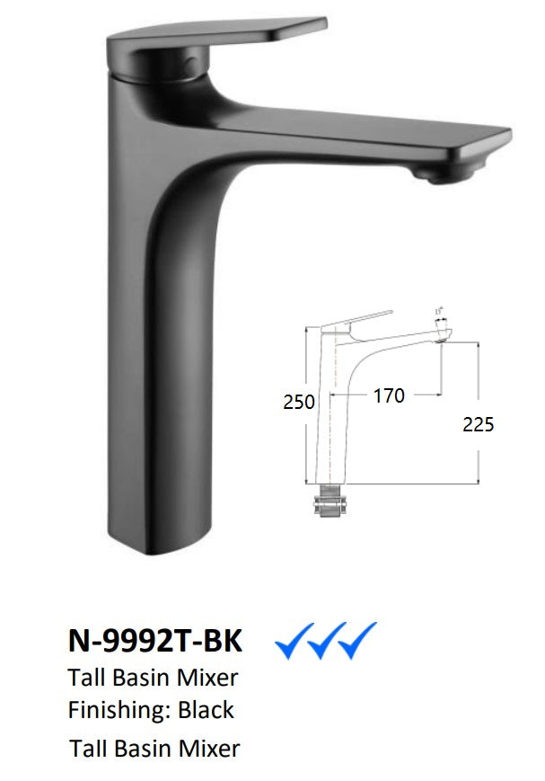 Nobel N9992BK Tall Mixer Tap