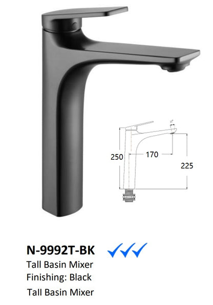 Nobel N9992BK Tall Mixer Tap