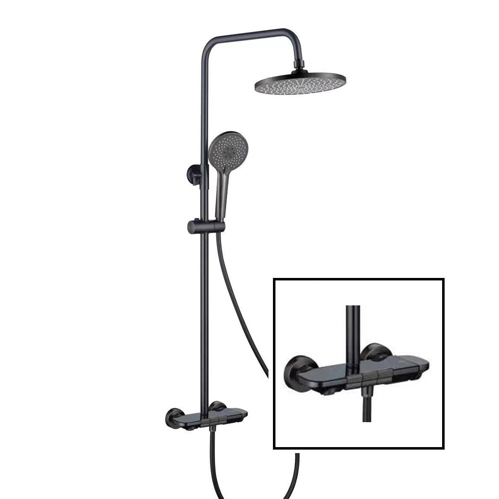 NTL-1029 Gun Metal Piano Design Rainshower Set