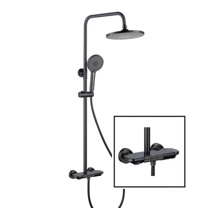 NTL-1029 Gun Metal Piano Design Rainshower Set