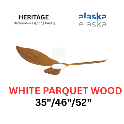 Alaska Hydsen/ Ehydsen 35"/46"/52" Ceiling Fan (WHITE PARQUET WOOD)