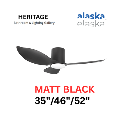 Alaska Hydsen/ Ehydsen 35"/46"/52" Ceiling Fan (MATT BLACK)