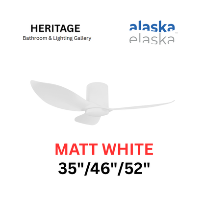 Alaska Hydsen/ Ehydsen 35"/46"/52" Ceiling Fan (MATT WHITE)