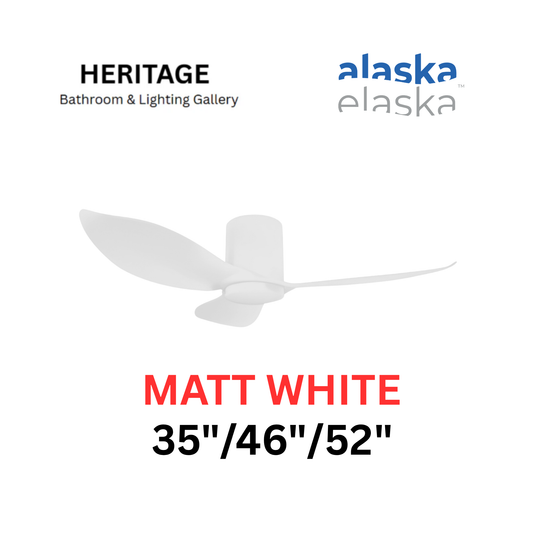 Alaska Hydsen/ Ehydsen 35"/46"/52" Ceiling Fan (MATT WHITE)