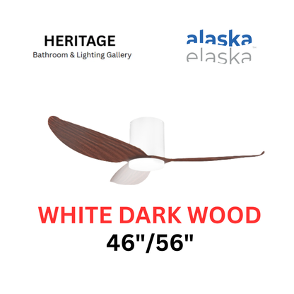 Alaska Fern III 46"/56" Ceiling Fan With 20W LED RGB (WHITE DARK WOOD)