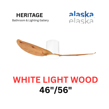 Alaska Fern III 46"/56" Ceiling Fan With 20W LED RGB (WHITE LIGHT WOOD)