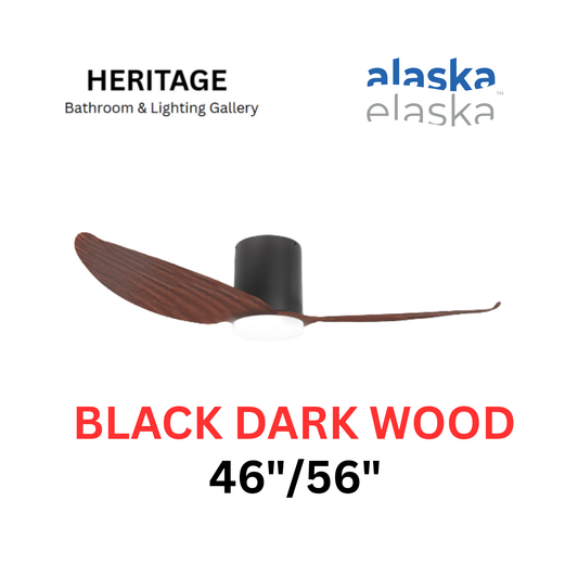 Alaska Fern III 46"/56" Ceiling Fan With 20W LED RGB (BLACK DARK WOOD)
