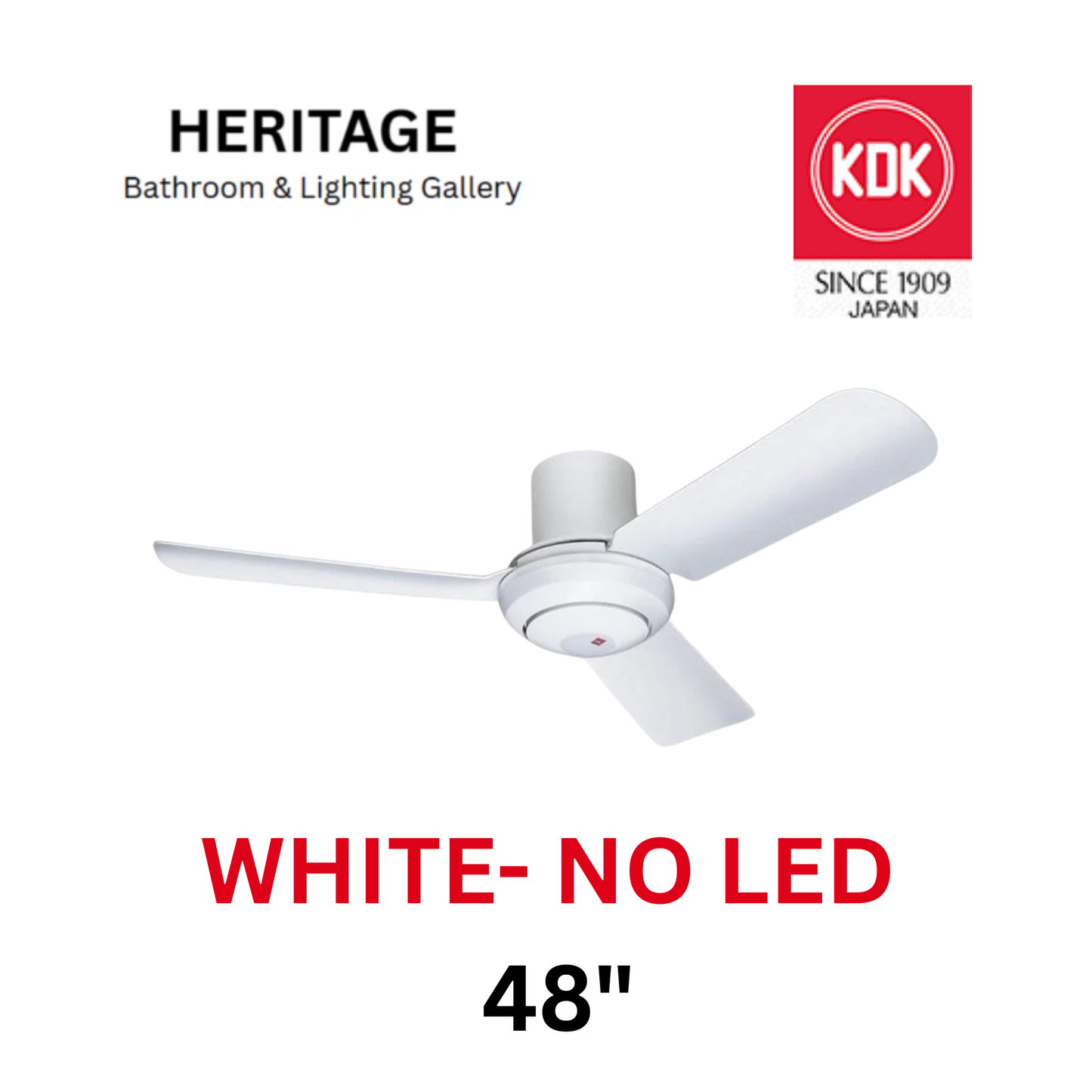 KDK M40MS No Light Ceiling Fan (WHITE)