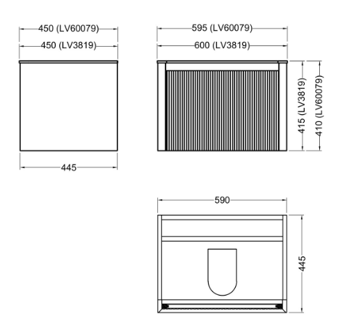 Rigel 60CM/80CM PVC Drawer Basin Cabinet (2 Colours Available)