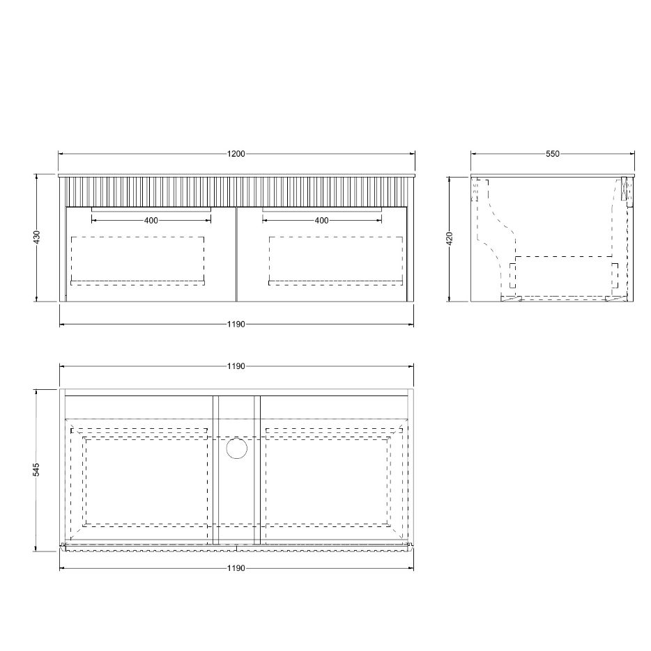 Rigel 100CM/120CM Drawer Basin Cabinet