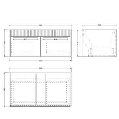 Rigel 100CM/120CM Drawer Basin Cabinet