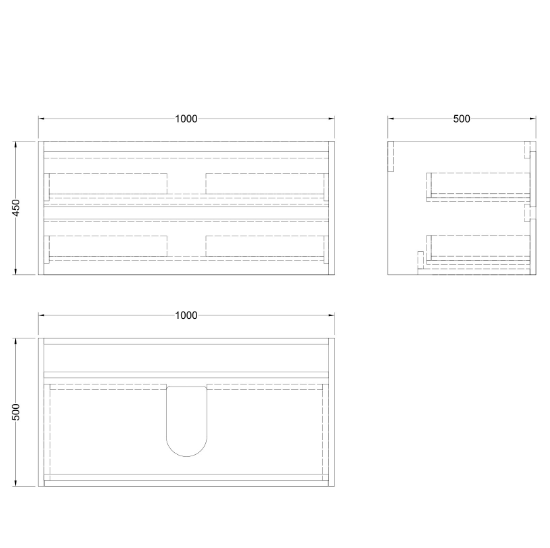 Rigel 70CM/100CM PVC Sintered Stone Drawer Basin Cabinet