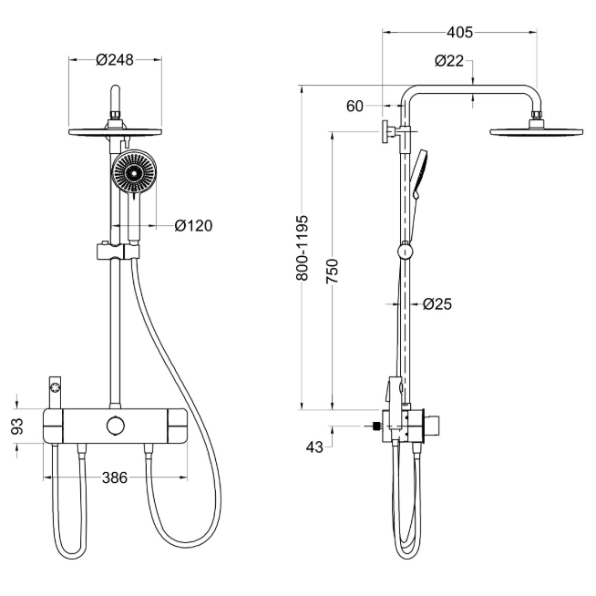 Rigel MXTE1513 4-IN-1 Rainshower System (Available in 3 colours)