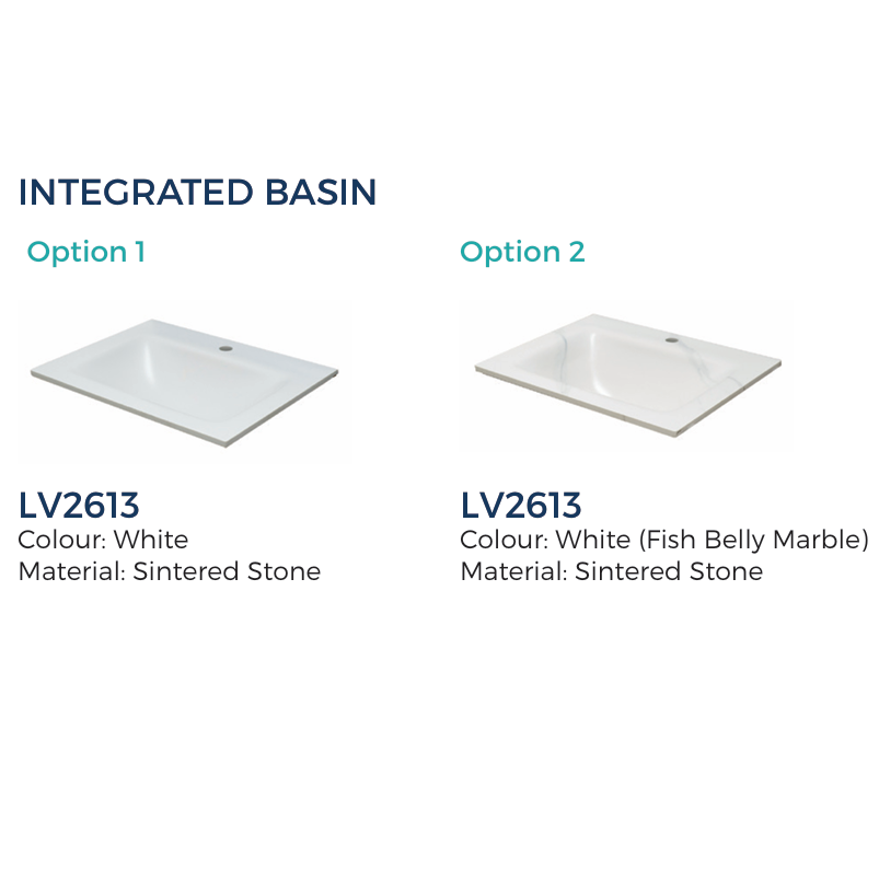 Rigel 60CM PVC Sintered Stone Drawer Basin Cabinet (5 Colours Available)
