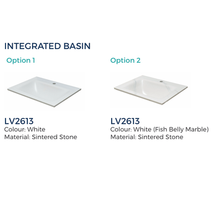 Rigel 60CM PVC Sintered Stone Drawer Basin Cabinet (5 Colours Available)