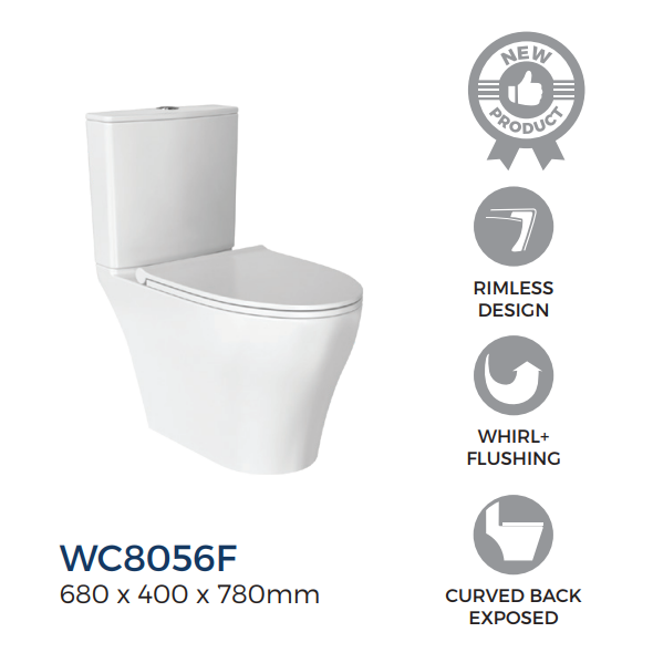 Rigel WC8056F Two-Piece Toilet Bowl (Whirl+ Flush)