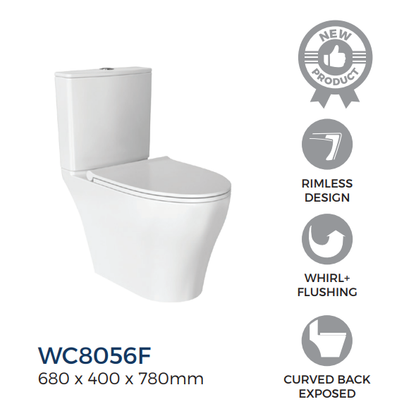 Rigel WC8056F Two-Piece Toilet Bowl (Whirl+ Flush)