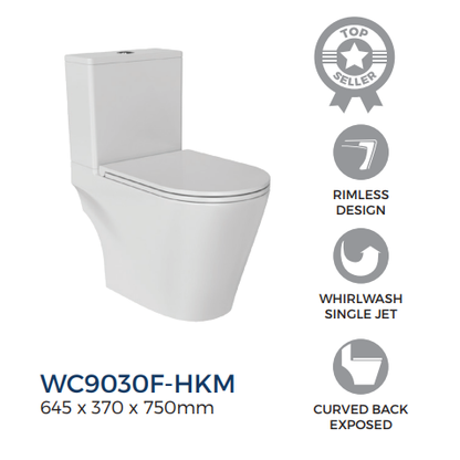 Rigel WC9030F-HKM Two-Piece Toilet Bowl (Washdown Flush)