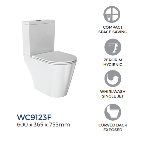 Rigel WC9123F Two-Piece Toilet Bowl (Whirlwash Flush)