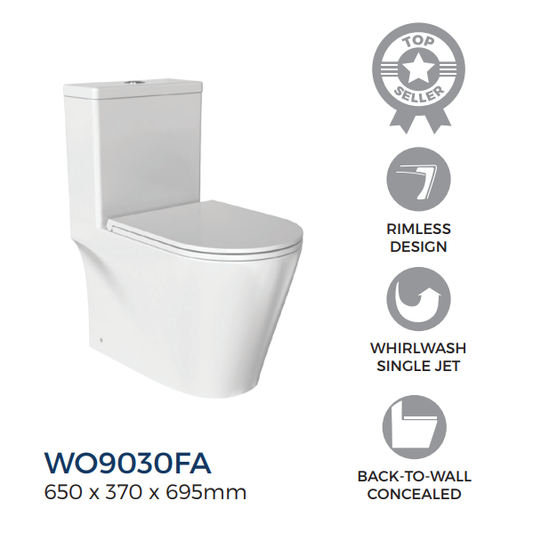 Rigel WO9030FA One-Piece Toilet Bowl (Whirlwash Flush) (Flushed to Wall)