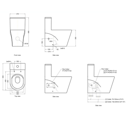 Rigel WO9030FA One-Piece Toilet Bowl (Whirlwash Flush) (Flushed to Wall)