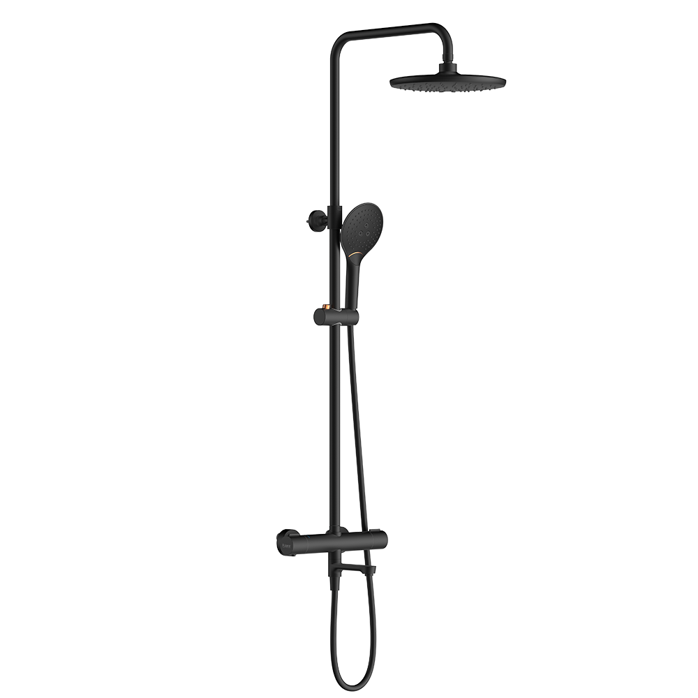 RUBINE RSC-THERMO-R31-BK SERIES RAINSHOWER SET