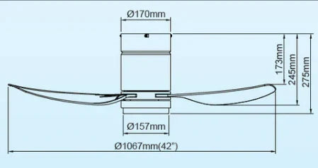 Samaire White No Light Hugger Design Ceiling Fan