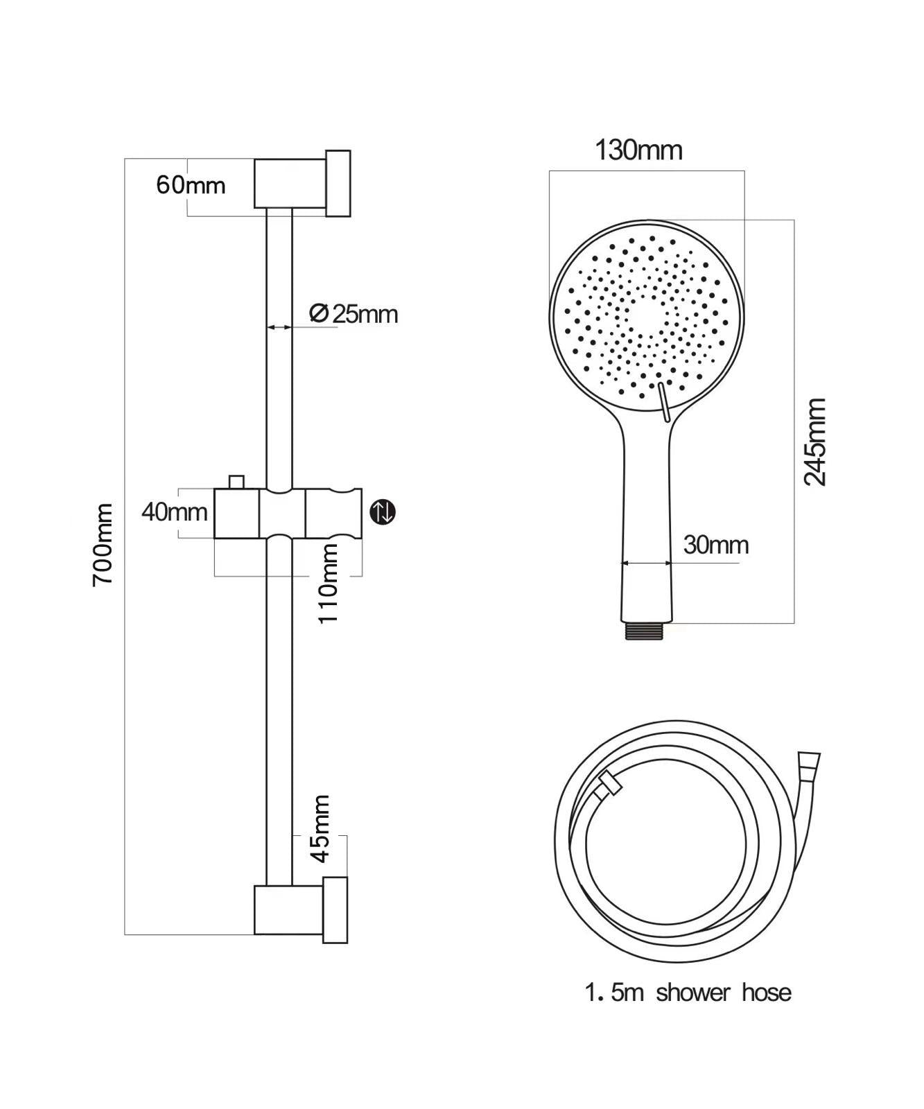 Aalto SH-308G Hand Shower Set