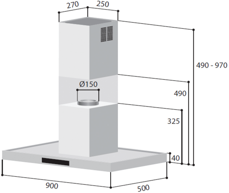 RINNAI RH-C249-SSR CHIMNEY HOOD