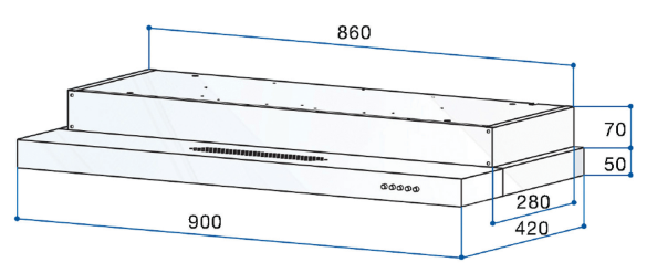 RINNAI  RH-S309-GBR-T SLIM HOOD
