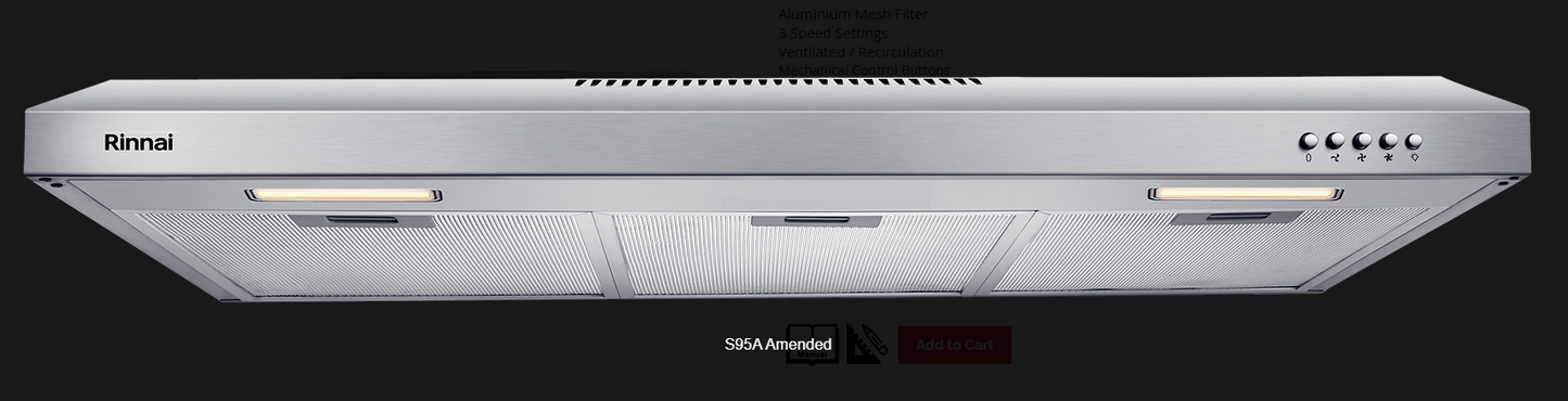 RINNAI  RH-S95A-SSVR SLIM HOOD
