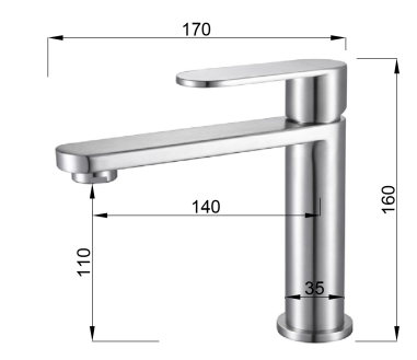 NEXUS NF-43001SS-C  (COLD) SATIN BASIN TAP