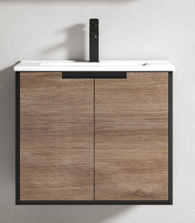 Dusche 2006105MBWG 60cm Basin Cabinet (Matt Black W/Wood Gain)