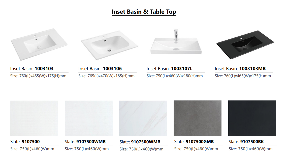 Dusche 75cm Basin Cabinet - (Matt Black W/Wood Gain)