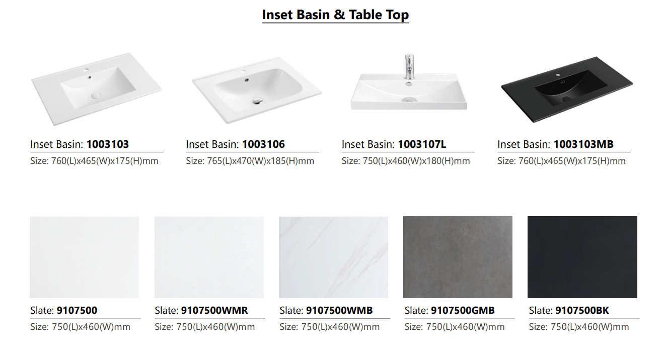 Dusche 2007103MG 75cm Basin Cabinet - (Marble Grey)