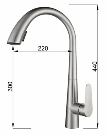 ZAFFIRO PF-4414SS (GM) PULL OUT KITCHEN TAP
