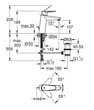 GROHE EuroDisc Cosmopolitan Basin Mixer M-Size (23448002)