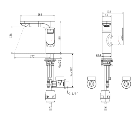 American Standard FFAS4801-101500BC0 City Pull-out Basin Mixer