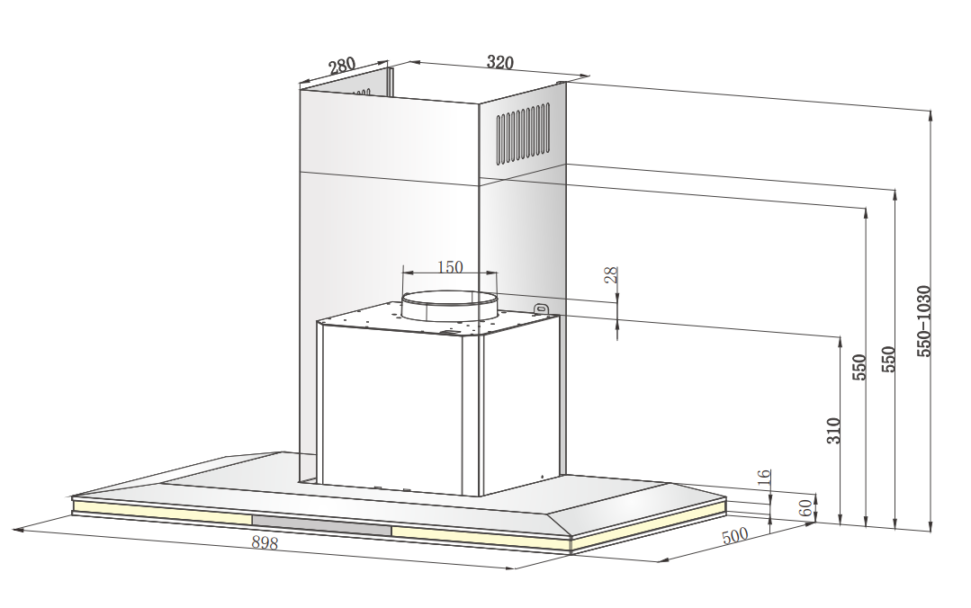 RINNAI RH-C1059-PBR CHIMNEY HOOD