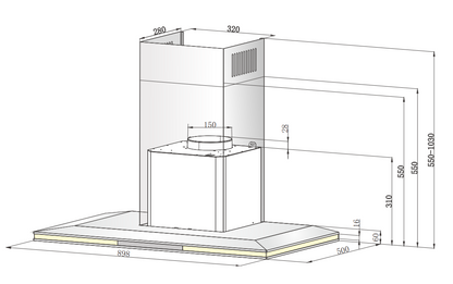 RINNAI RH-C1059-PBR CHIMNEY HOOD