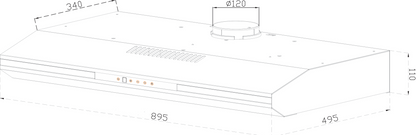 RINNAI RH-S3059-PBW SLIM HOOD