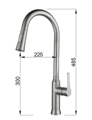 ZAFFIRO PF-4404SS PULL OUT KITCHEN TAP
