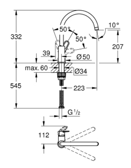 Grohe 31230001 BauFlow Sink Mixer