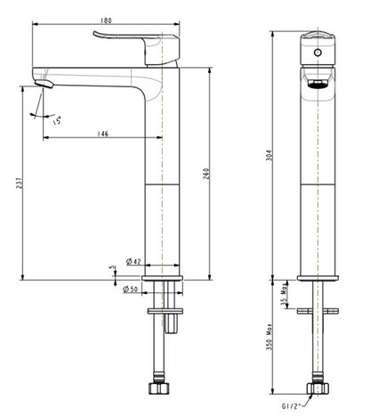 American standard FFAS0707-101500BF0 Neo Modern Extended Basin Mixer