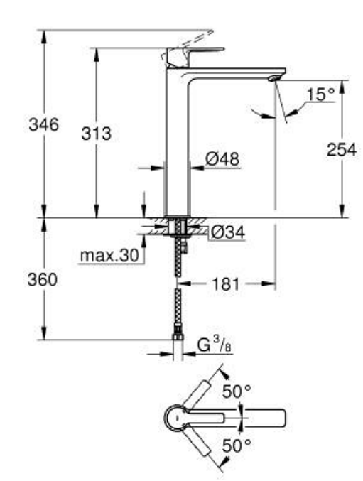 Grohe 23405001 Lineare Basin Mixer XL-Size