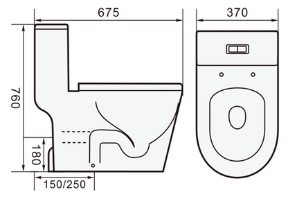 Magnum M935 Gray One-Piece Toilet Bowl (Tornado Flush)