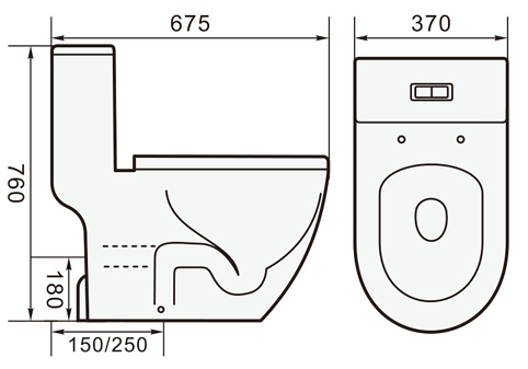 Magnum M938 Black One-Piece Toilet Bowl (Tornado Flush)