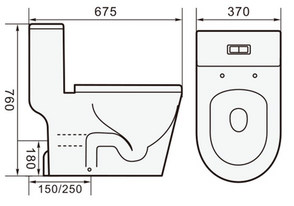 Tiara T535 One-Piece Toilet Bowl (Rimless Flush)