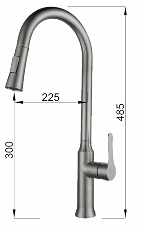 ZAFFIRO PF-4404SS (GM) PULL OUT KITCHEN TAP