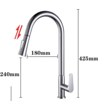 NTL 1814BK Pull Out kitchen Tap